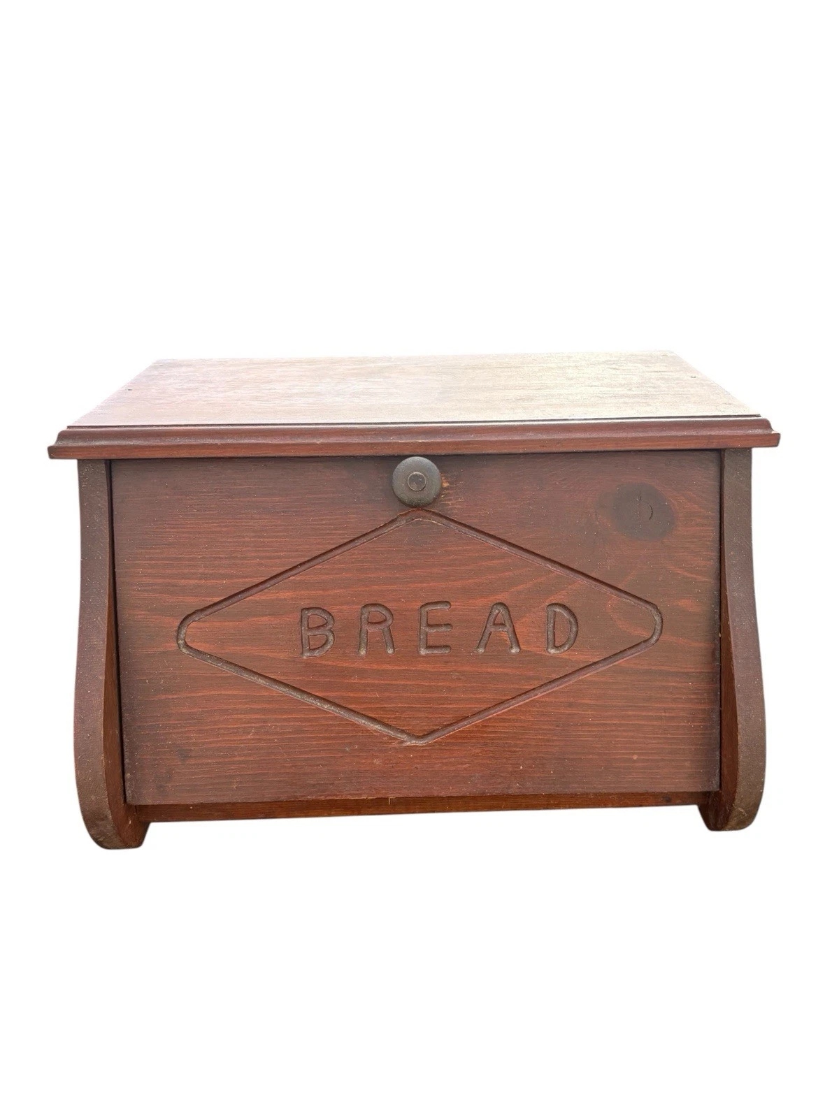 Vintage 70s Large Wooden Roll Back Bread Box Granny Core Country Kitchen 18x13”
Opens in a new windo