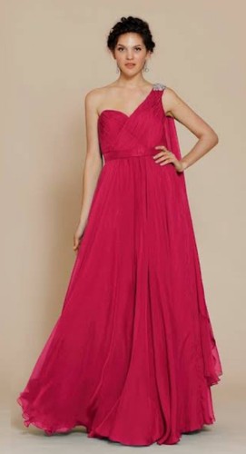 Jadore One Shoulder Empire Waist Wedding Bridesmaid Evening Formal Dress *SZ 6-8 - Picture 1 of 6