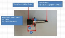 1pc Adaptor M12X1.0mm fit 3 Jaw Self Centring Chuck 6.0mm Lorch Watchmaker lathe