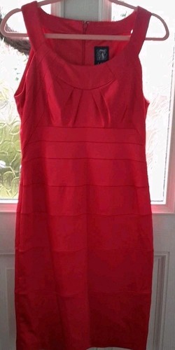 Ladies Bodycon Dress Size 10 By Jax Red Sateen, Lined, Christmas