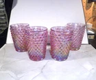 Fenton Hobnail Pink Opalescent Iridized Glass Tumbler - 4 available