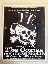 2003 East Bay Punk Rock Flyer THE OOZIES BOTTLES & SKULLS BLACK FURIES 8.5"x11"