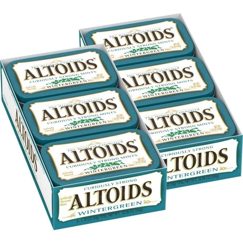 12 PACK ALTOIDS Classic Wintergreen Curiously Strong Breath Mints 1.76 oz Tin