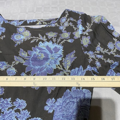 Free People Maxi Dress Womens 4 Gray Blue Floral Bell Sleeve Boho Summer Spring - Picture 11 of 13