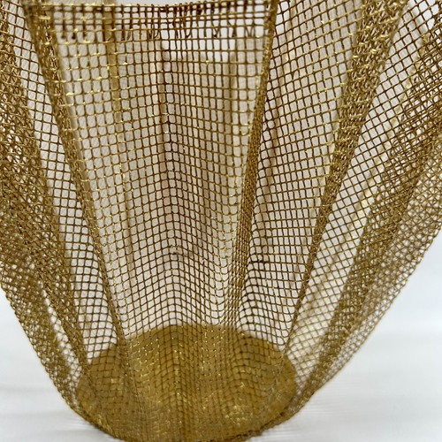 Vintage Silvestri MCM Hollywood Regency Blattgold Netz Taschentuch Papierkorb - Bild 6 von 15