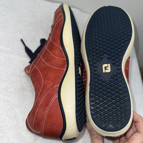 FootJoy LoPro 97253 Womens Size 7.5 M Red Leather Lace Up Spikeless Golf Shoes - Picture 8 of 8