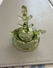 Vintage Fenton Green Glass Turtle Ring Tree. Three inches tall, Rare Color.