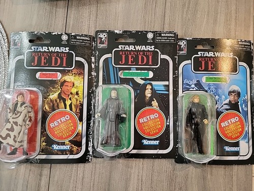 Kenner Star Wars Retro Return Of The Jedi Action Figure Lot Luke Han Solo NIB