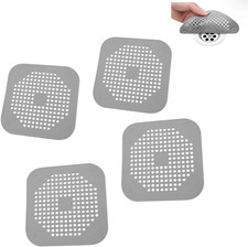 4-Piece Drain Cover Set, Shower Drain Hair Catchers,4 Suction Cups,Hair Strainer