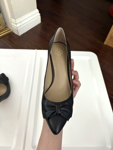 Ann Taylor Women’s Black Pointed Toe Stilleto Leather Heels Pump Shoes Size 7.5 - Picture 9 of 14