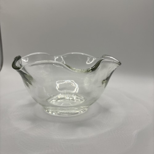 Vtg Indiana Glass Bowl Ruffled Edge Candy/Nuts/Dip/Mayonnaise/Condiment - Picture 1 of 15