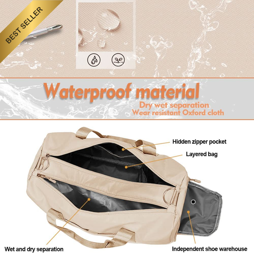 Small Gym Bag for Women and Men, Workout Bag for Sports and Weekend Getaway, Wat - Picture 7 of 12