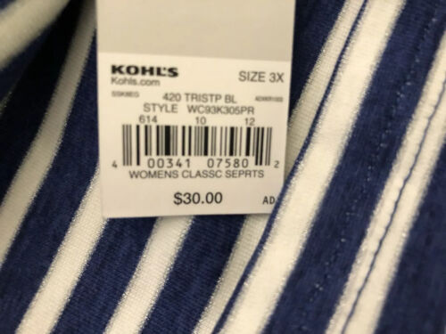 Croft & Barrow 3x NWoT short sleeve V Neck Stripe shirt Pullover$30 🧡🧡 - Picture 9 of 11