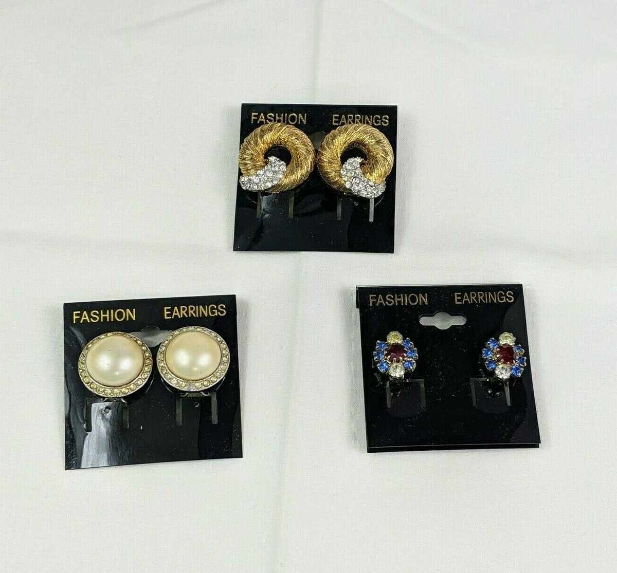 Clip On Earrings Marvella Weiss Kramer Faux Pearl White Blue
