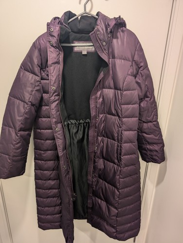 Eddie Bauer Women's XL Long Sleeve Purple (Eggplant) Quilted Hooded Parka Coat - Picture 6 of 14