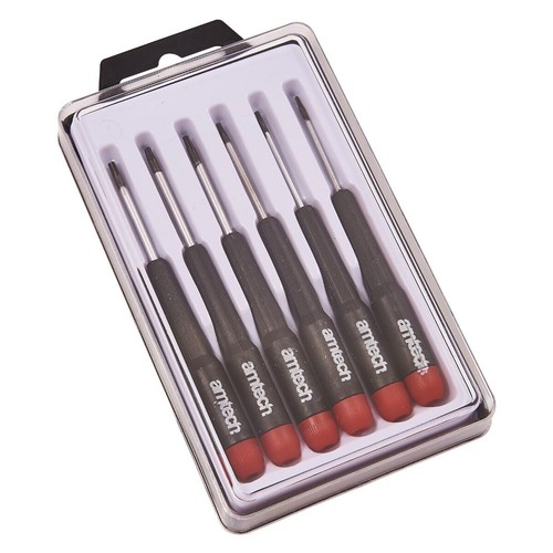 JUEGO DE 6 DESTORNILLADORES DE PRECISIÓN TORX STAR T5 T6 T7 T8 T9 T10 L0530 AMTECH CAJA NUEVA - Imagen 2 de 6