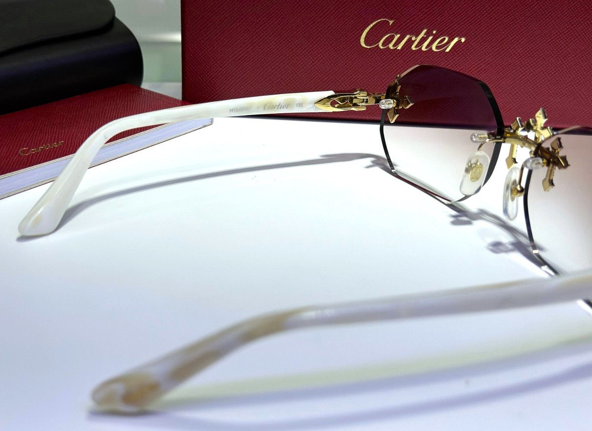 Cartier glasses cat eye with real pearl frames Exclusive collection Cartier CT0120O 002 Glasses - US main image 2