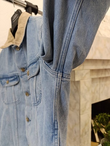 A.P.C. INDIGO DENIM HOWL MENS JACKET WOTH CORDUROY COLAR - Picture 6 of 22