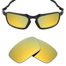hdhut Replacement Lens for-Oakley Badman Sunglass Gold Polycarbonate OO6020
