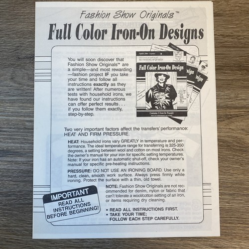 Fashion Show Originals Color Iron-On Transfer Marilyn Monroe Blond Bombshell NEW - Picture 6 of 8