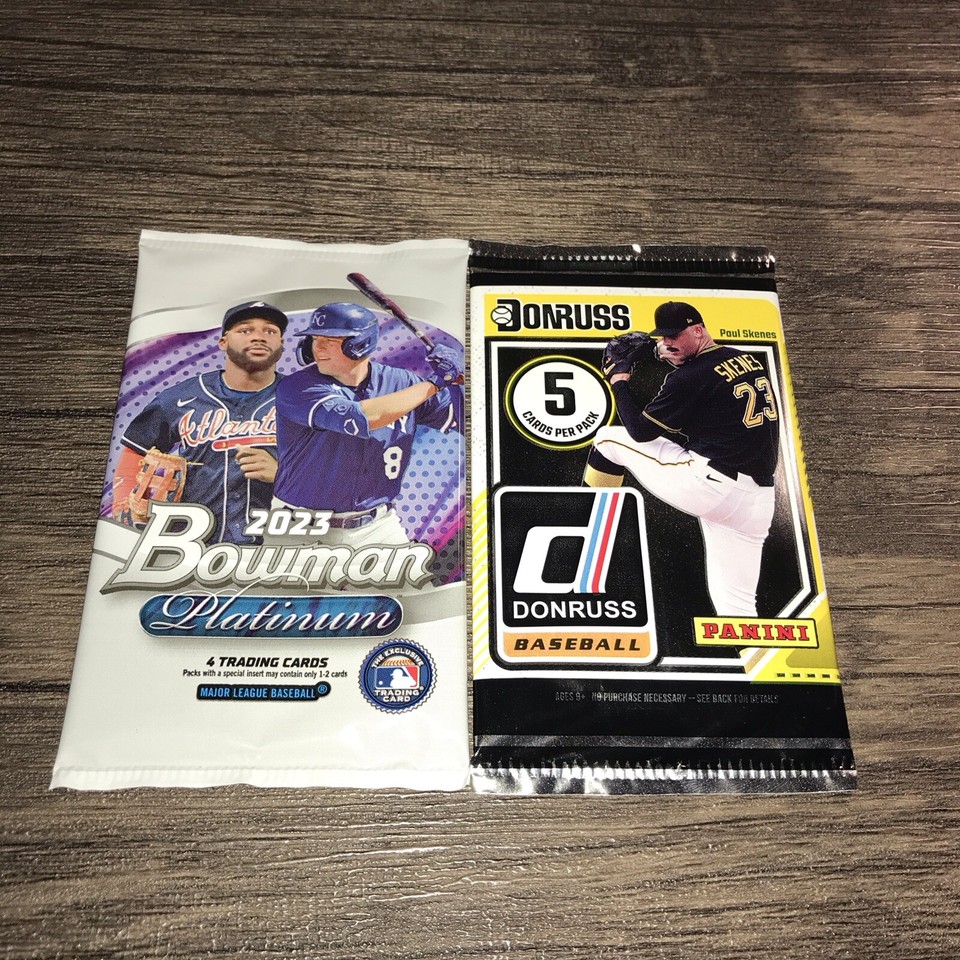 (1)23 Bowman Platinum Baseball4 Card Pack & (1)24 Donruss Baseball5