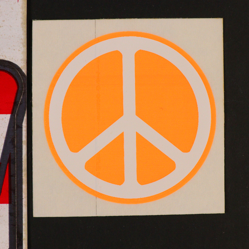 1969 American Flag Peace Symbol and Hand Vintage Sticker Atomic Energy Group - Picture 4 of 6