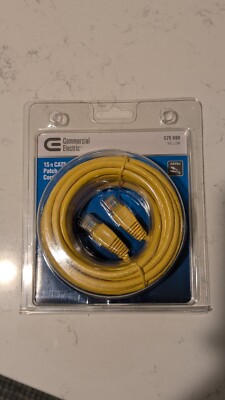 New 5 Pack CE Commercial Electric 15 ft. CAT5e UTP Ethernet Cables Free US Ship