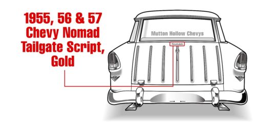 55 56 57 Chevy Nomad Gold Script Made From A Solid Block Of Aluminum New - Picture 2 of 6