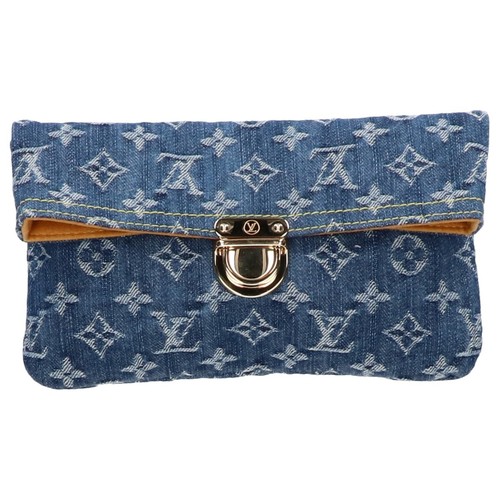 LOUIS VUITTON M95007 Monogram denim Pochette Platt clutch bag pouch Second bag