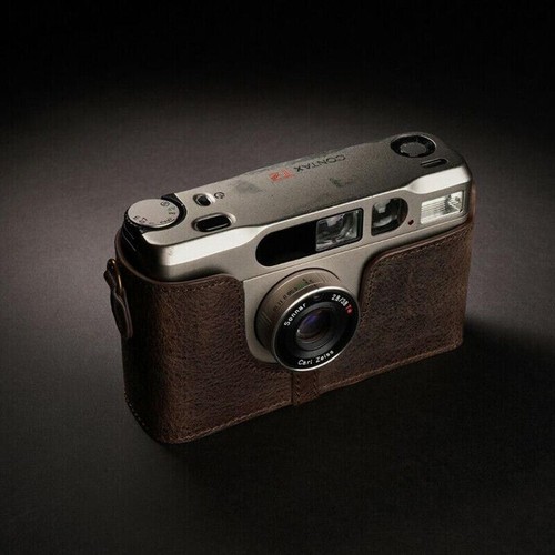 Retro Genuine Real Leather Half Camera Case Bag Cover for Contax T2 Film Camera - Picture 20 of 26