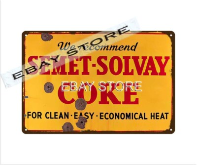 home accessories Semet-Solvay Coke soda pop retro tin sign plaque