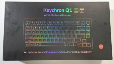 Keychron Q1 A 75% Mechanical Keyboard, Wired with Red Switches (Blue)