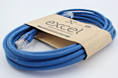 Excel Cat5e UTP 5 m Blue Ethernet Cable – Solid Core, High Quality, New