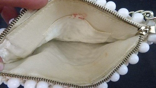 Klein Perlen Geldbörse Hergestellt IN Hong Kong, 9 1/2 x 6.3cm - Picture 4 of 8