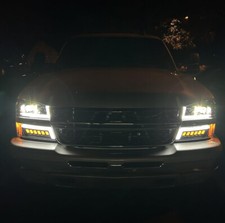 Led Headlights Assembly Drl Turn Signal Hilow Beam For 2003-07 Chevy Silverado