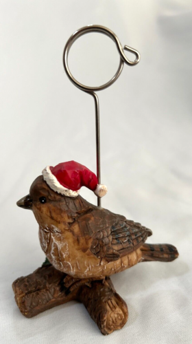Brown 4.5" Bird with Paper Clip Figurine - Picture 1 of 2