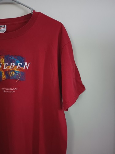 Sweden Rotterdam Holland American Line Size L Red T-shirt Pre-owned VG Condition - Picture 5 of 8