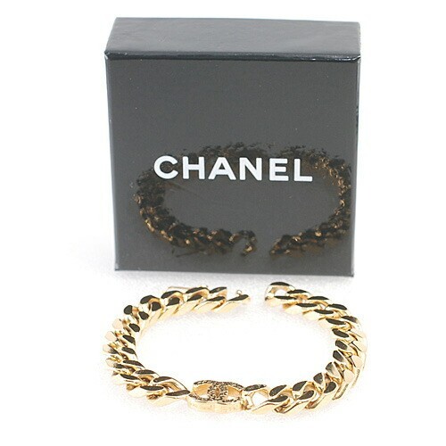 CHANEL Coco Marke Gold Kihei Armband 479 Kette Vintage Länge 19cm Breite 0.9cm - Bild 1 von 6