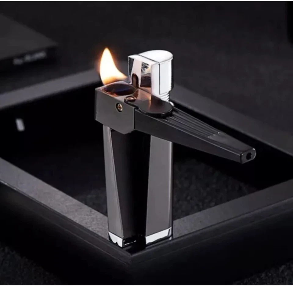 Encendedor de Tubos Portátil Versátil Plegable Multiusos Metal Encendedor Cuenco Plateado Foto 3 de 4