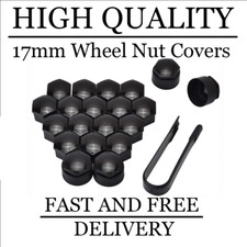 Radschraubenabdeckungen + Verschlussabdeckungen 17 mm schwarz für Peugeot RCZ (2009-15)