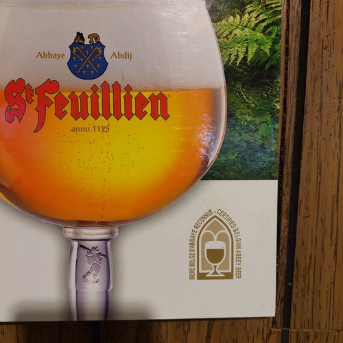 St Feuillien Beer sign Belgian 18 x 12 inches cardboard - Picture 2 of 6