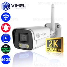 WIFI Wireless QUAD HD 2K Security Camera 64GB 24/7 AI Human Detection
