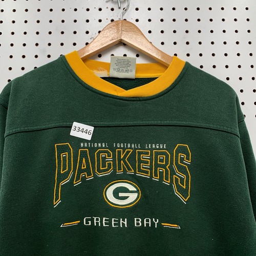 Vintage 90s Green Bay Packers Sweatshirt Youth Large Embroidered MAde USA 19x23 - Picture 8 of 16
