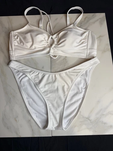 Wild Fable Women's Lace-Up Longline Bikini bathing suite White size 12-14 
