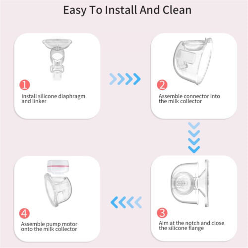 New Double Wearable Electric Suction Hands Free Breast Pump Milk Feeding 2 Piece - Picture 4 of 7