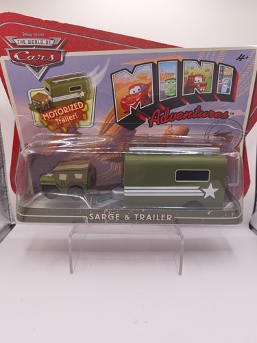 Disney Pixar Cars Mini Adventure Sarge Jeep & Motorized Trailer - New in Package