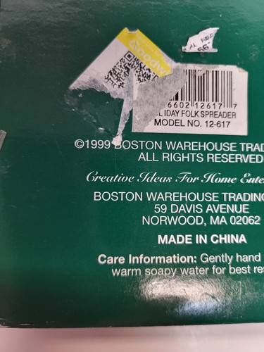BOSTON WAREHOUSE CHRISTMAS "HOLIDAY FOLK" CHRISTMAS SPREADERS SET OF 4 NEW - Picture 6 of 8