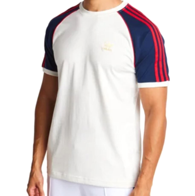 adidas originals california 3 stripe t shirt white