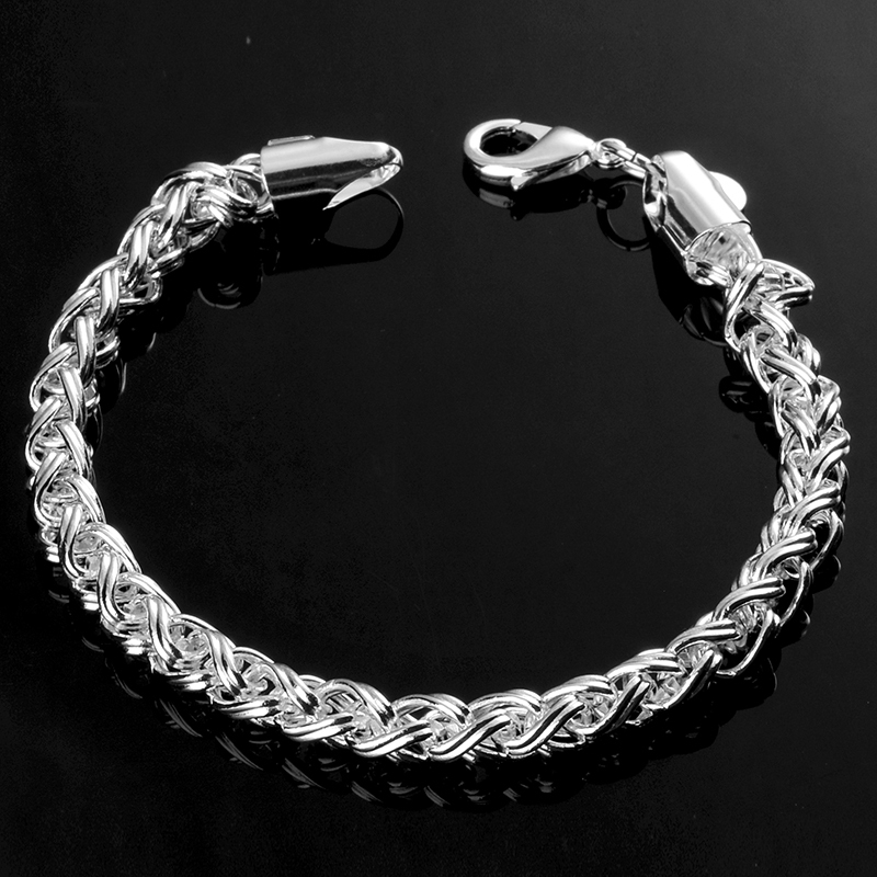 ★SENTIMENTS★ NO.511 [SILVER] LACE LINE CHIAN BRACELET Amour Sterling Silver 4.2mm Foxtail Chain Bracelet - 7.5 in