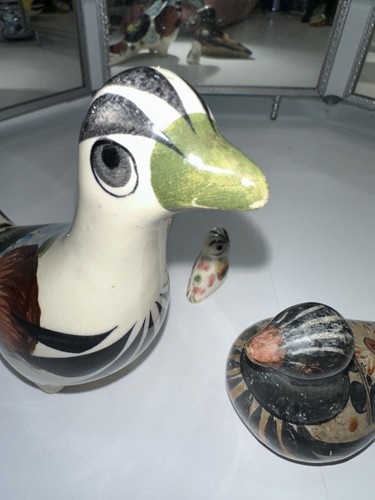 TONALA Mexican pottery Bird Lot Signed Owl Dove Pigeon HANDMADE FOLK ART VINTAGE - Picture 4 of 22